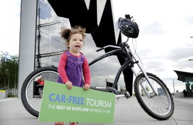 Car-Free Tourism Online Guide Launch, Glasgow, 23/06/2015:
Launching an online guide for car-free tourism at Glasgow's Riverside Museum of Transport is two-year old daughter Mae Kalambani (correct).
Photography from:  Colin Hattersley Photography - colinhattersley@btinternet.com - www.colinhattersley.com - 07974 957 388